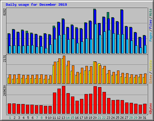 Daily usage for December 2019