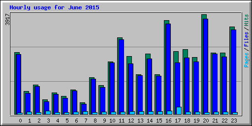 Hourly usage for June 2015