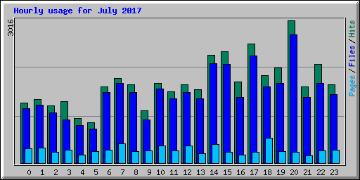 Hourly usage for July 2017