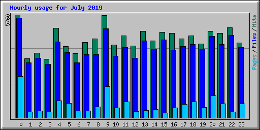 Hourly usage for July 2019