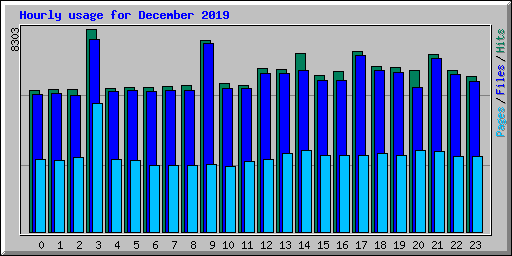 Hourly usage for December 2019