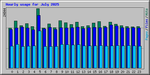 Hourly usage for July 2025